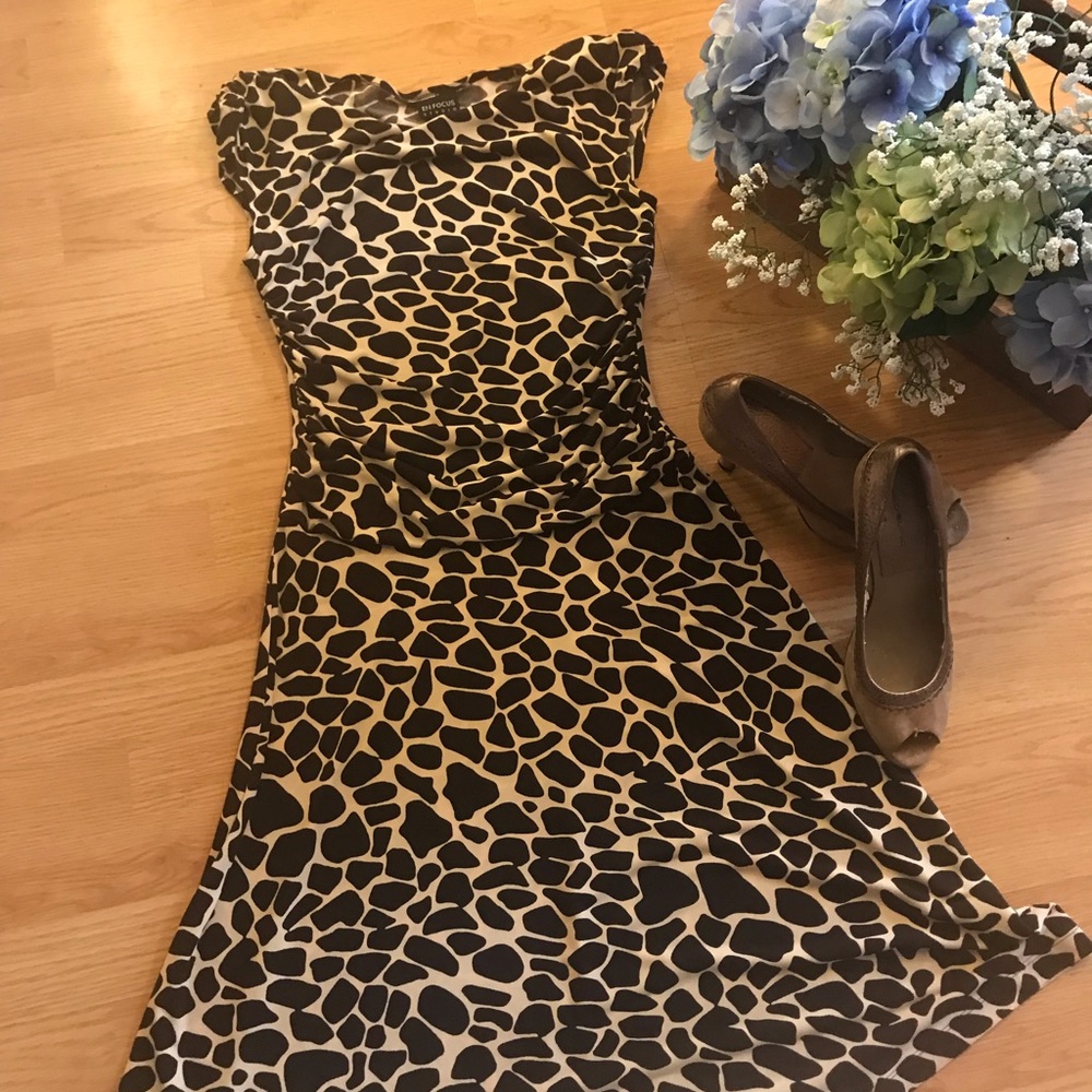 Giraffe print dress.